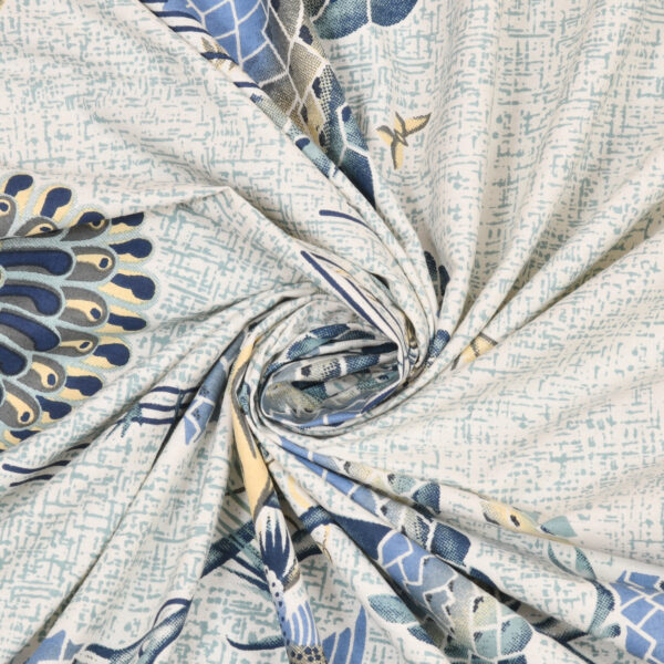 Blue Scenic Print Cotton Double Bedsheet with Pillow Covers | CastileIndia - Image 3
