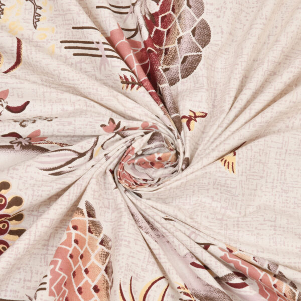 Blush Pink & Ivory Chinoiserie Cotton Double Bedsheet Set - Image 3