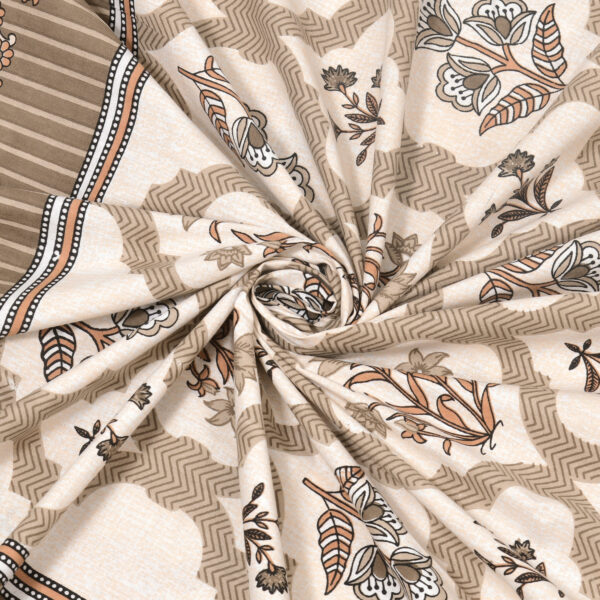 Traditional Beige and Brown Jaipuri Cotton Bedsheet Covers - Image 3