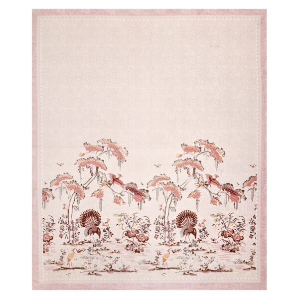 Blush Pink & Ivory Chinoiserie Cotton Double Bedsheet Set - Image 4