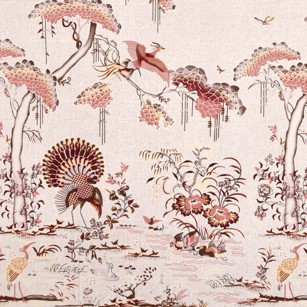 Blush Pink & Ivory Chinoiserie Cotton Double Bedsheet Set - Image 5