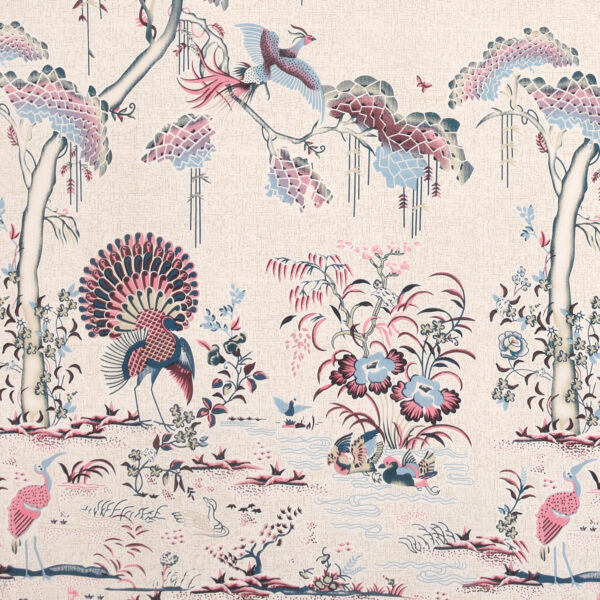 Beige Scenic Bird Print Cotton Double Bedsheet Set | CastileIndia - Image 5