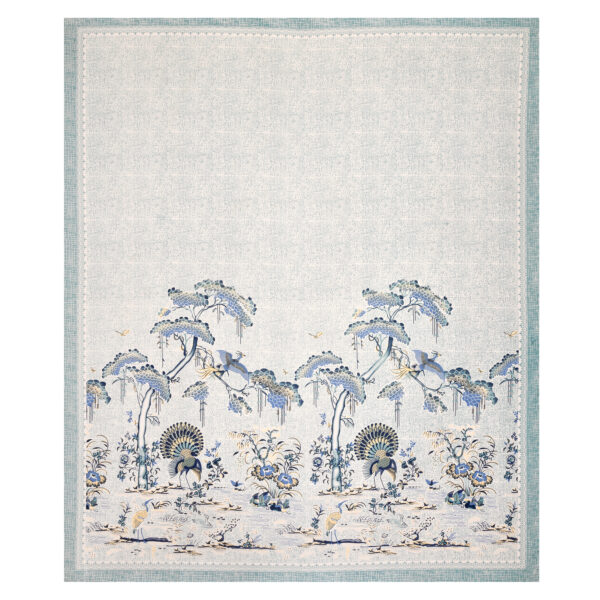 Blue Scenic Print Cotton Double Bedsheet with Pillow Covers | CastileIndia - Image 5